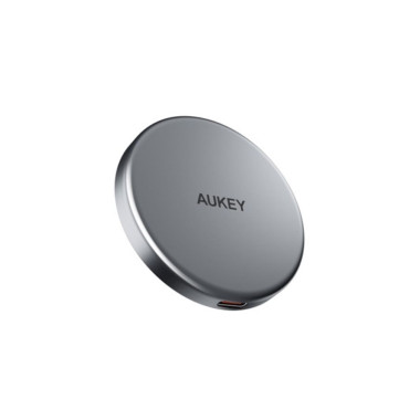AUKEY MagFusion Aura Magnetic 15W Téléphone portable Argent USB Recharge sans fil Charge rapide Intérieure