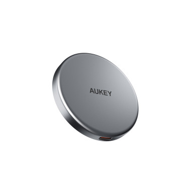 AUKEY MagFusion Aura Magnetic 15W Téléphone portable Argent USB Recharge sans fil Charge rapide Intérieure