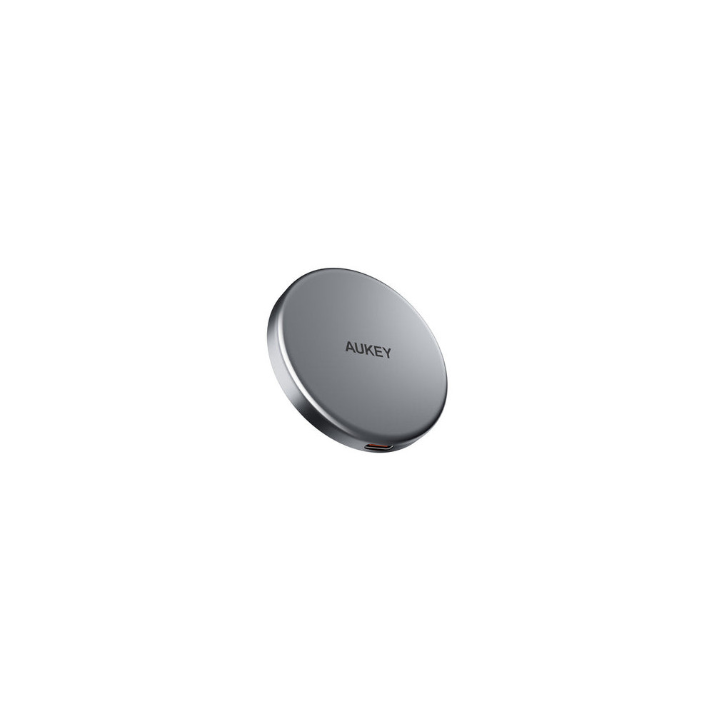 AUKEY MagFusion Aura Magnetic 15W Téléphone portable Argent USB Recharge sans fil Charge rapide Intérieure