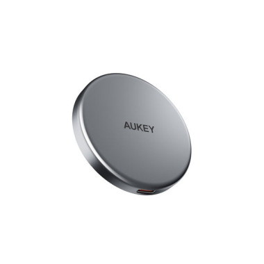AUKEY MagFusion Aura Magnetic 15W Téléphone portable Argent USB Recharge sans fil Charge rapide Intérieure