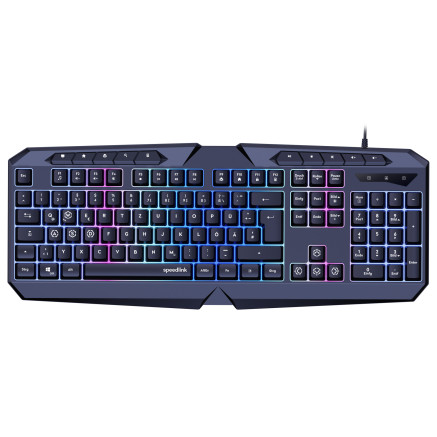 SPEEDLINK LUDICIUM clavier Jouer USB QWERTZ Allemand Noir