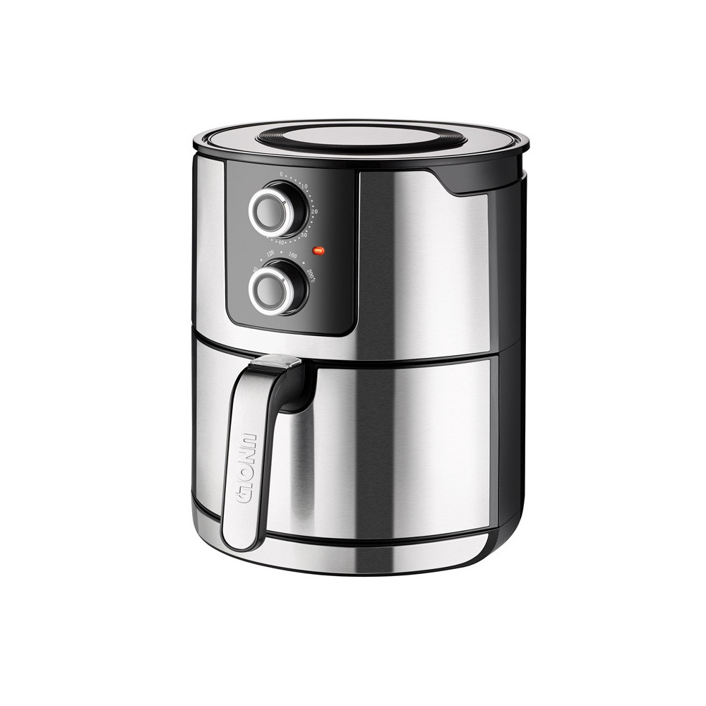 Unold 58655 friteuse Double 5 L 1400 W Friteuse d’air chaud Noir, Acier inoxydable
