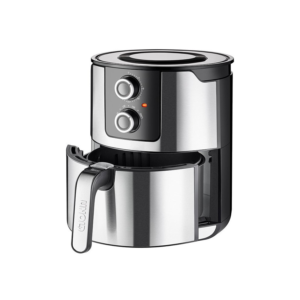 Unold 58655 friteuse Double 5 L 1400 W Friteuse d’air chaud Noir, Acier inoxydable