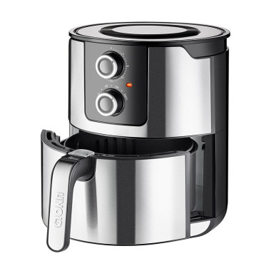 Unold 58655 friteuse Double 5 L 1400 W Friteuse d’air chaud Noir, Acier inoxydable