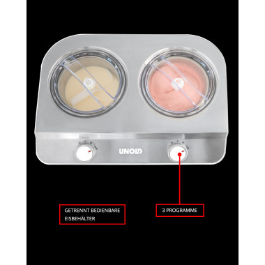 Unold Doppio Compresseur pour sorbetière 2,4 L 250 W Acier satin, Blanc