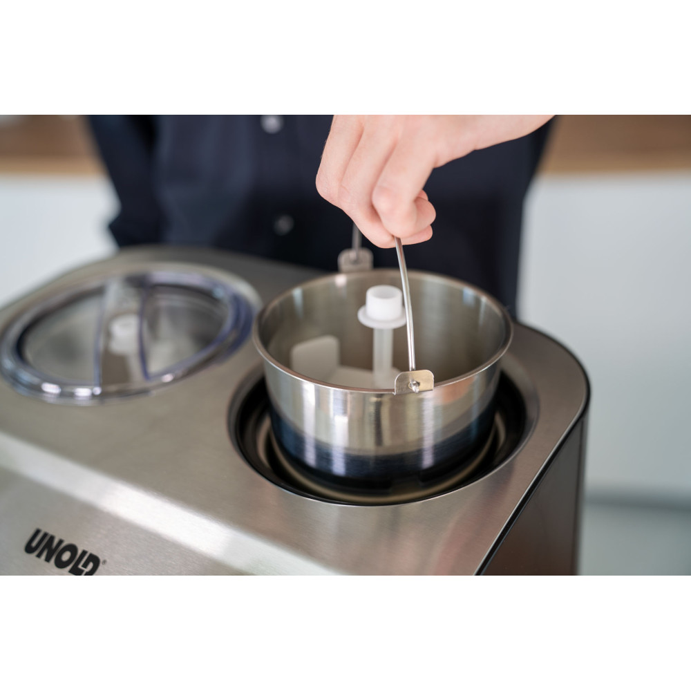 Unold Doppio Compresseur pour sorbetière 2,4 L 250 W Noir, Acier satin