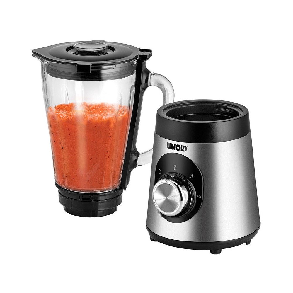 Unold Edel 1,5 L Mélangeur de table 500 W Noir, Acier inoxydable, Transparent