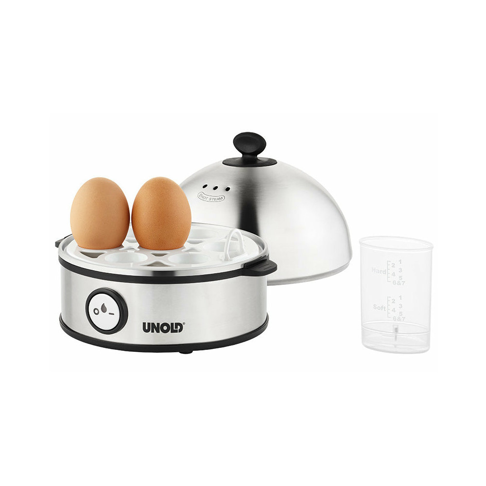 Unold 38626 cuiseur d'oeufs 7 œufs 360 W Noir, Acier inoxydable