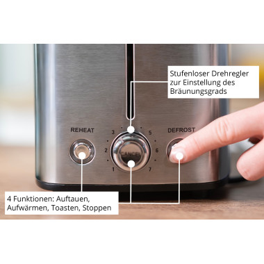 Unold Toaster Thommy 2 part(s) 850 W Acier inoxydable