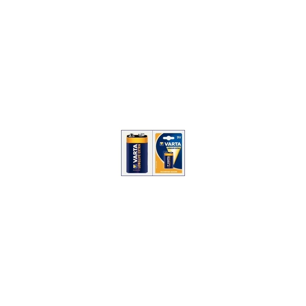 Varta Longlife Extra 9 V block Batterie à usage unique Alcaline Varta Longlife Extra 9 V block Batterie à usage unique Alcaline