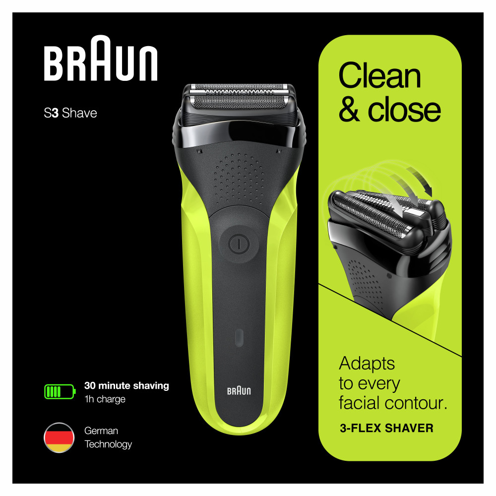 Braun Series 3 81702940 rasoir pour homme Rasoir à grille Tondeuse Noir, Vert Braun Series 3 81702940 rasoir pour homme Rasoir à grille Tondeuse Noir, Vert