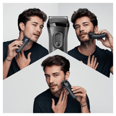 Braun Series 3 3000BT Rasoir à grille Tondeuse Gris
