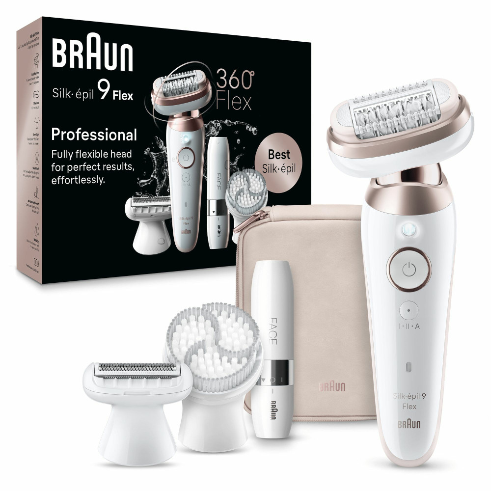 Braun Silk-épil 9 Flex 9-360 3D 40 pince(s) Rose, Blanc Braun Silk-épil 9 Flex 9-360 3D 40 pince(s) Rose, Blanc