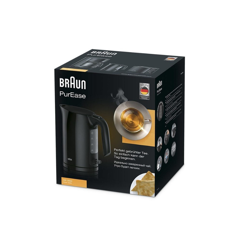 Braun PurEase WK 3000 WH bouilloire 1 L 2200 W Noir