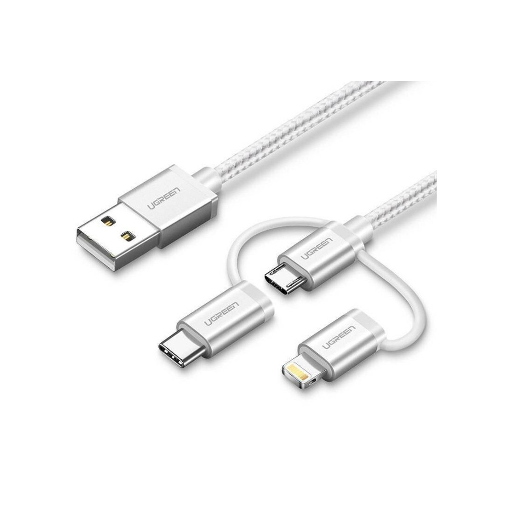 Ugreen 50203 câble USB USB 2.0 1,5 m USB A USB C micro-USB B Lightning Blanc Ugreen 50203 câble USB USB 2.0 1,5 m USB A USB C micro-USB B Lightning Blanc