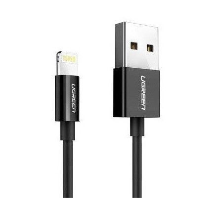 Ugreen 80822 US155 câble de téléphone portable Noir 1 m USB A Lightning