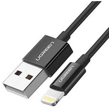 Ugreen 80822 US155 câble de téléphone portable Noir 1 m USB A Lightning
