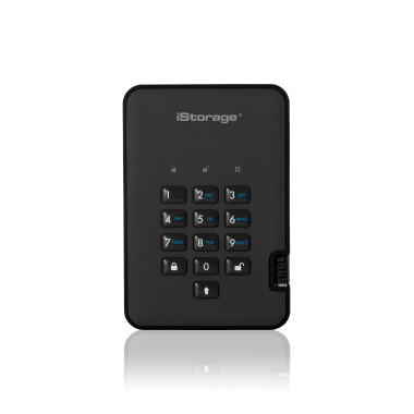 iStorage diskAshur2 256-bit 1TB USB 3.2 secure encrypted hard drive - Black IS-DA2-256-1000-B