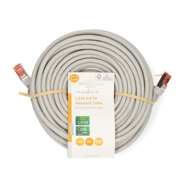 Nedis CCGL85220GY150 câble de réseau Gris 15 m Cat6 SF UTP (S-FTP)