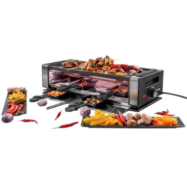 Unold 48730 raclette 8 personne(s) 1200 W Noir, Acier inoxydable
