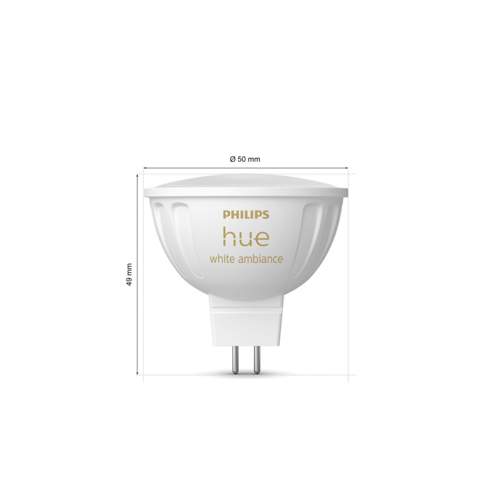 Philips Hue White ambiance MR16 Spot d'éclairage intelligent Bluetooth Zigbee 5,1 W