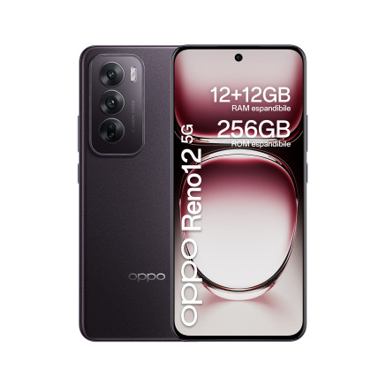 OPPO Reno12 5G 17 cm (6.7") Double SIM Android 14 USB Type-C 12 Go 256 Go 5000 mAh Noir