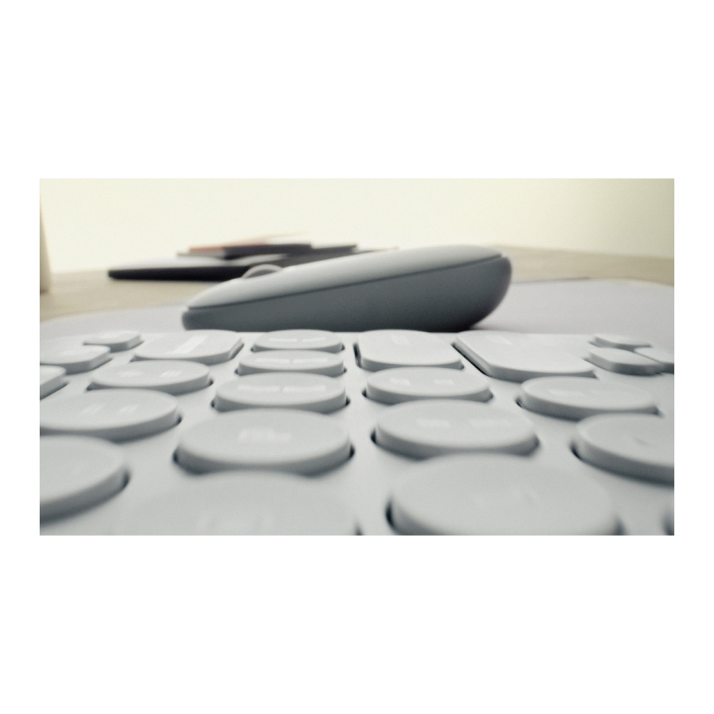 Logitech 920-012210 clavier Souris incluse Universel RF sans fil + Bluetooth AZERTY Français Blanc