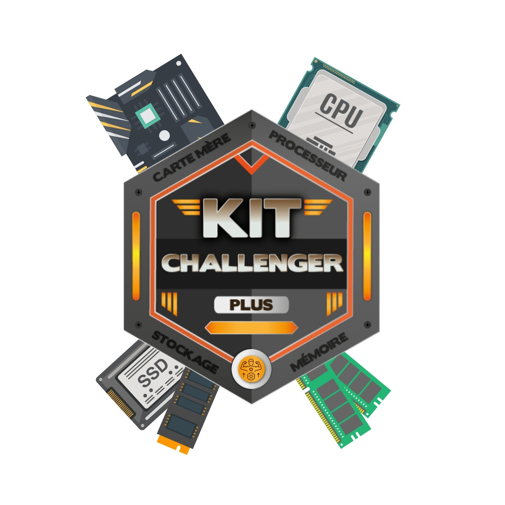Kit Challenger Plus - Gigabyte B760 Gaming X +Intel Core i5-12400+ Crucial DDR5 4800 16Go + Crucial E100 1To NVMe Kit Challenger Plus - Gigabyte B760 Gaming X +Intel Core i5-12400+ Crucial DDR5 4800 16Go + Crucial E100 1To NVMe