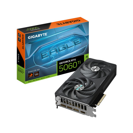 GIGABYTE GeForce RTX 5060 Ti EAGLE OC 16G Carte Graphique – 16 Go GDDR7, 128 bits, PCI-E 5.0, 2617 MHz Fréquence du processeur,
