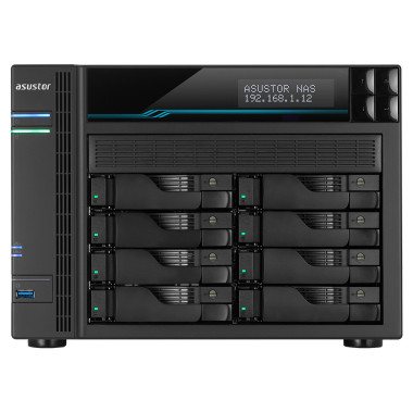Asustor Lockerstor 10 AS6510T NAS Tower Intel Atom® C3538 8 Go DDR4 0 To ADM Noir