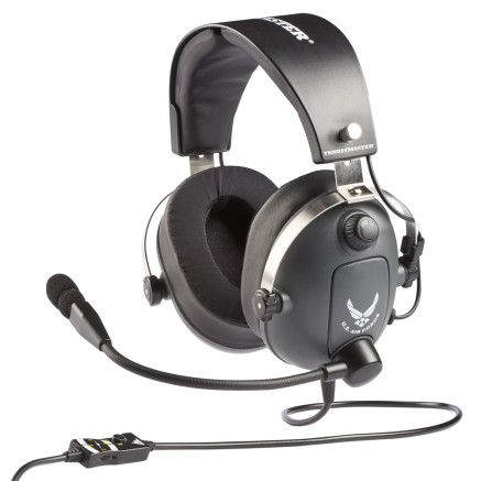 Thrustmaster T.Flight U.S. Air Force Écouteurs Avec fil Arceau Contrôle de l’aviation du trafic aérien Noir, Gris