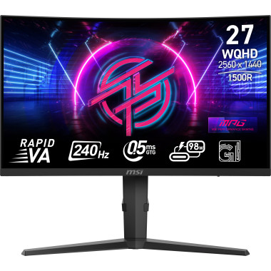 MSI MPG 275CQRXF écran plat de PC 68,6 cm (27") 2560 x 1440 pixels Wide Quad HD Noir