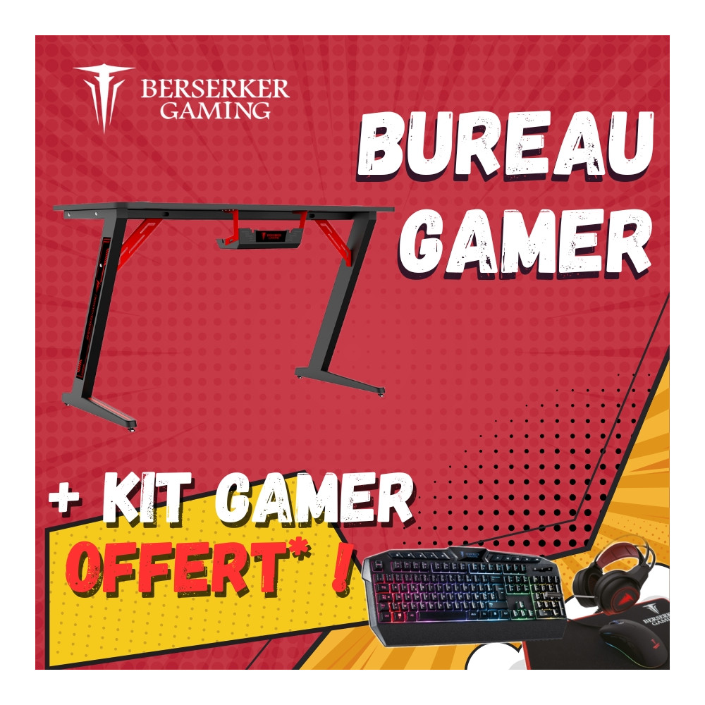 Crazy Pack Berskerker - Bureau Gamer Balder 120 + Kit Gamer OFFERT ! Crazy Pack Berskerker - Bureau Gamer Balder 120 + Kit Gamer OFFERT !