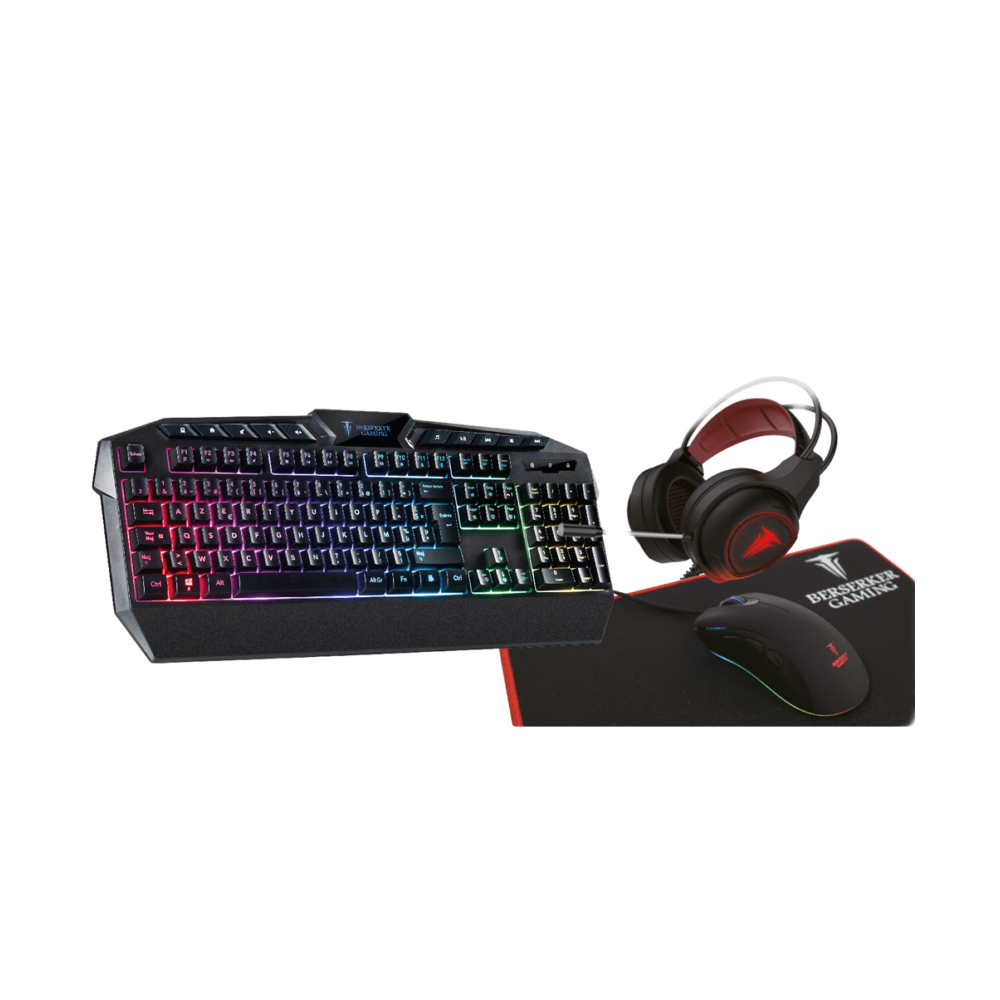 BER00046647 Bureau Gamer + pack CLavier+Souris+TAPIS+CASQUE RGB offert
