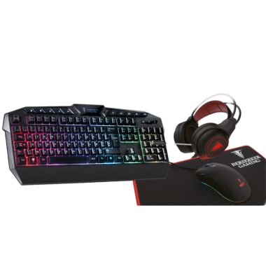 BER00046647 Bureau Gamer + pack CLavier+Souris+TAPIS+CASQUE RGB offert
