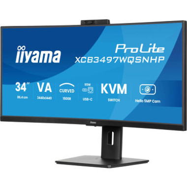 IIYAMA XCB3497WQSNPH-B1 (Prolite) - 34p VA UWQHD Incurvé 0.4ms 350cd/m² 2HDMI-DP USB-C.DOCK KVM 2x | ECP Grossiste informatique