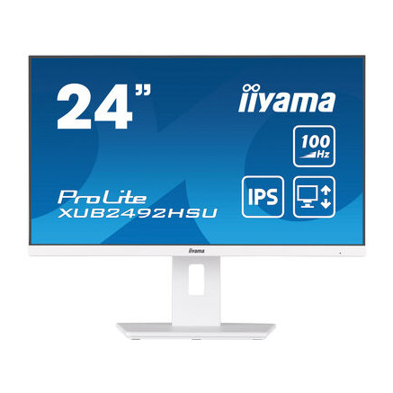 IIYAMA XUB2492HSU-W6 - 23.8p IPS FHD 0,4ms 250cd/m² HDMI/DP 4xUSB 2x2W Règlable Blanc | ECP Grossiste informatique
