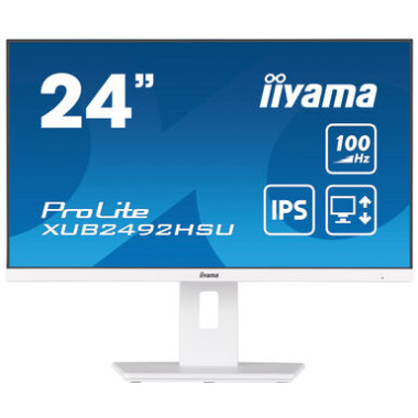 IIYAMA XUB2492HSU-W6 - 23.8p IPS FHD 0,4ms 250cd/m² HDMI/DP 4xUSB 2x2W Règlable Blanc | ECP Grossiste informatique