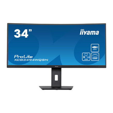 34p VA incurvé 3440x1440 21/9 0.4ms 300cd/m² HDMI/DP USB-C.dock 3xUSB LAN KVM 2x2W R | ECP Grossiste informatique