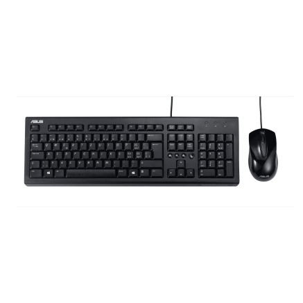 ASUS U2000 Keyboard + Mouse Set clavier Souris incluse Universel USB Noir