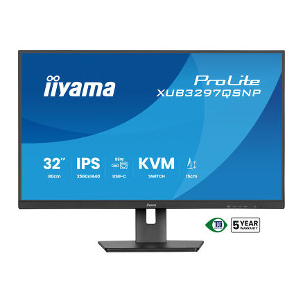 IIYAMA XUB3297QSNP-B1 - 32p IPS 2560x1440 1ms 350cd/m² HDMI-DP 1xUSB-C.Dock 4xUSB KVM 2x2.5W régl | ECP Grossiste informatique