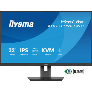 IIYAMA XUB3297QSNP-B1 - 32p IPS 2560x1440 1ms 350cd/m² HDMI-DP 1xUSB-C.Dock 4xUSB KVM 2x2.5W régl | ECP Grossiste informatique