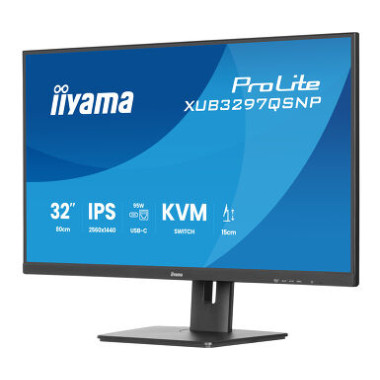 IIYAMA XUB3297QSNP-B1 - 32p IPS 2560x1440 1ms 350cd/m² HDMI-DP 1xUSB-C.Dock 4xUSB KVM 2x2.5W régl | ECP Grossiste informatique