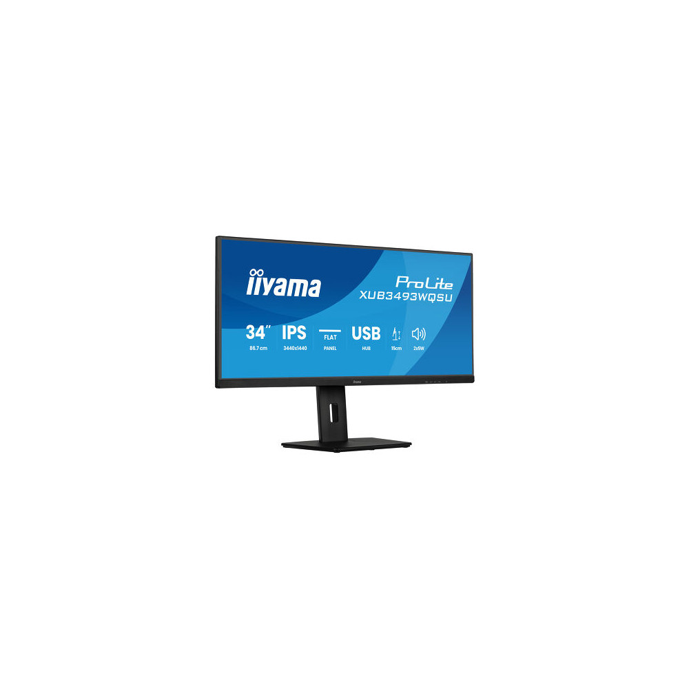 IIYAMA XUB3493WQSU-B6 - 34p IPS 3440x1440 21/9 1ms 2HDMI-DP 4USB 2x5W réglable Noir | ECP Grossiste informatique
