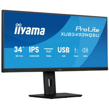 IIYAMA XUB3493WQSU-B6 - 34p IPS 3440x1440 21/9 1ms 2HDMI-DP 4USB 2x5W réglable Noir | ECP Grossiste informatique