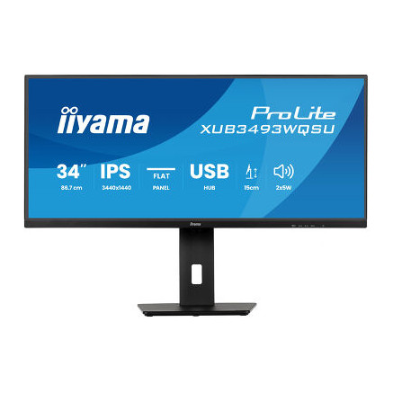 IIYAMA XUB3493WQSU-B6 - 34p IPS 3440x1440 21/9 1ms 2HDMI-DP 4USB 2x5W réglable Noir | ECP Grossiste informatique