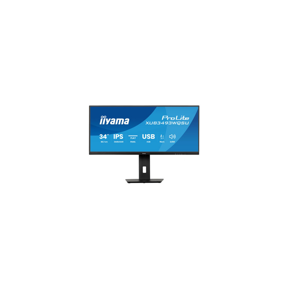 IIYAMA XUB3493WQSU-B6 - 34p IPS 3440x1440 21/9 1ms 2HDMI-DP 4USB 2x5W réglable Noir | ECP Grossiste informatique