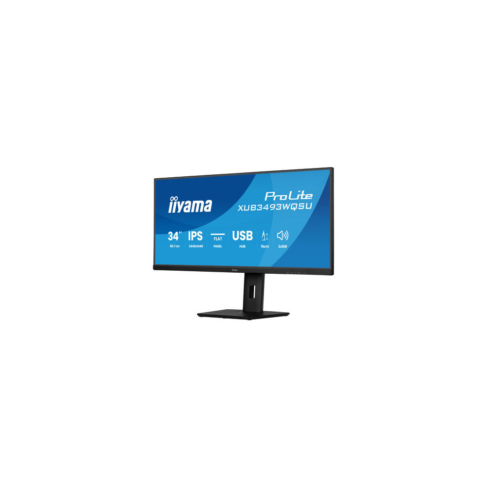 IIYAMA XUB3493WQSU-B6 - 34p IPS 3440x1440 21/9 1ms 2HDMI-DP 4USB 2x5W réglable Noir | ECP Grossiste informatique