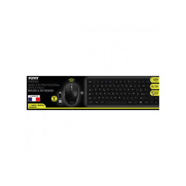 Port Designs 900906-FR clavier Souris incluse Bureau RF sans fil AZERTY Français Noir