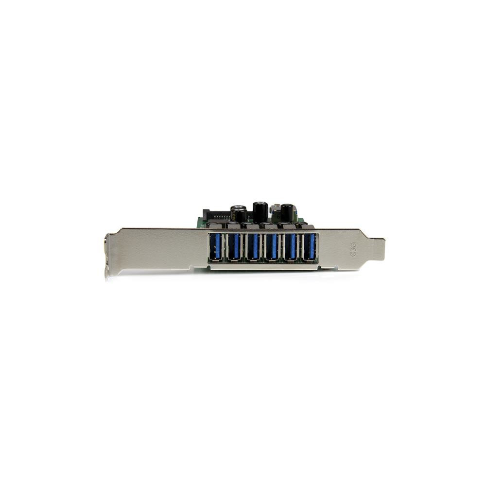 StarTech.com Carte contrôleur PCI Express à 7 ports USB 3.0 - 6 externes 1 interne - Adaptateur PCIe avec alimentation SATA